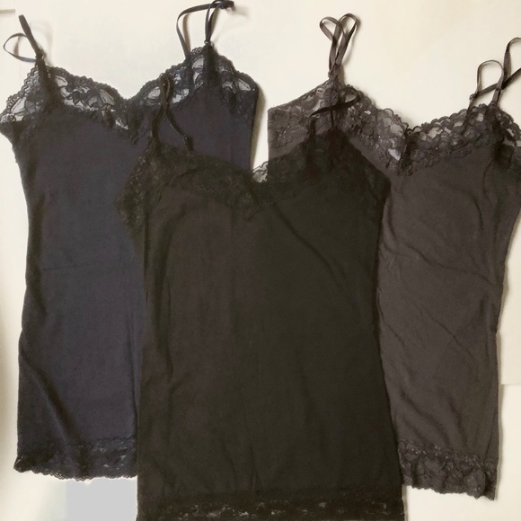 3 Cami Tops in Black, Gray & Blue - Picture 1 of 5
